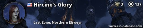 Signatur von Hircine's Glory