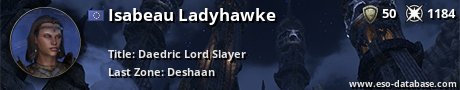 Signatur von Isabeau Ladyhawke